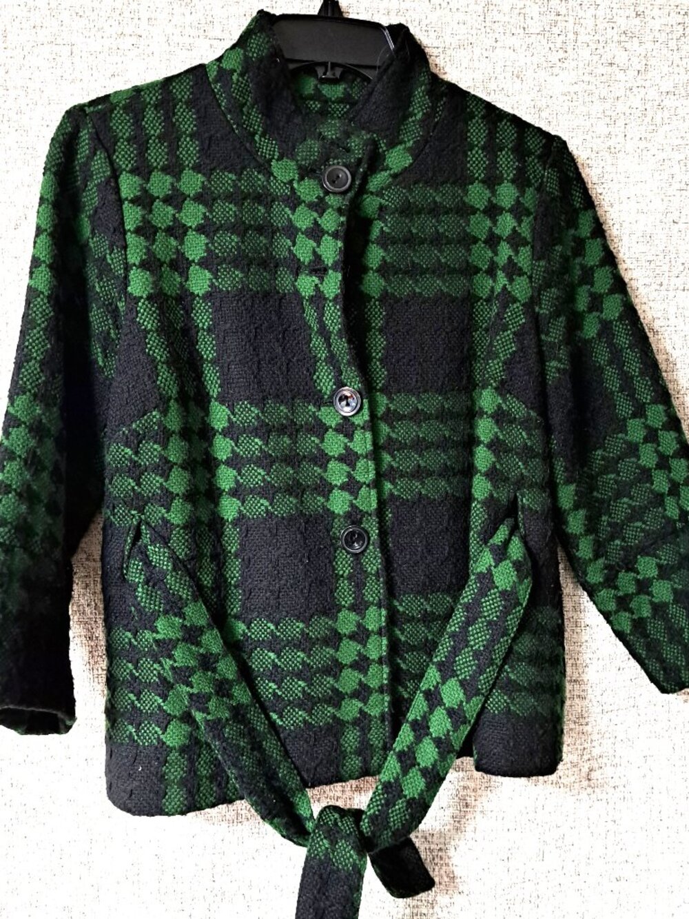 NICE NAVY & GREEN PLAID LADIES WINTER JACKET SIZE 4 GRACE ELEMENTS